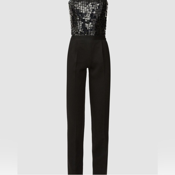 Black Alice + Olivia Sequin Jumpsuit - Picture 1 of 13
